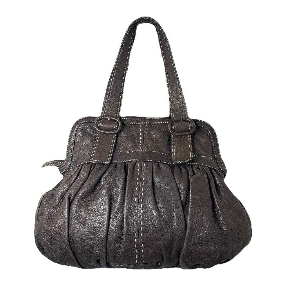 Cole Haan Womens Hobo Bag Chocolate Brown Soft Leather Shoulder Purse Hippie